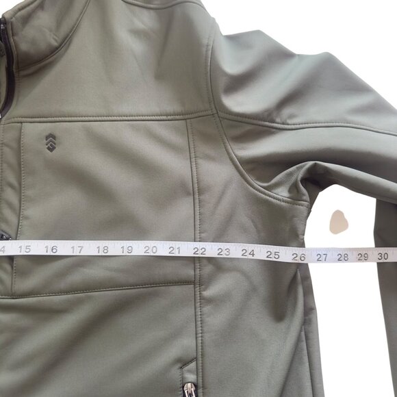 Free Country Men's Softshell Jacket XXL Olive Green Zip Pockets & Fleece Lining - Picture 5 of 12
